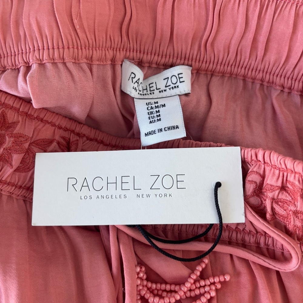 NWT Rachel Zoe Pull On Midi Tiered Skirt with Embroidery Terracotta Tassle Skirt - Picture 9 of 9